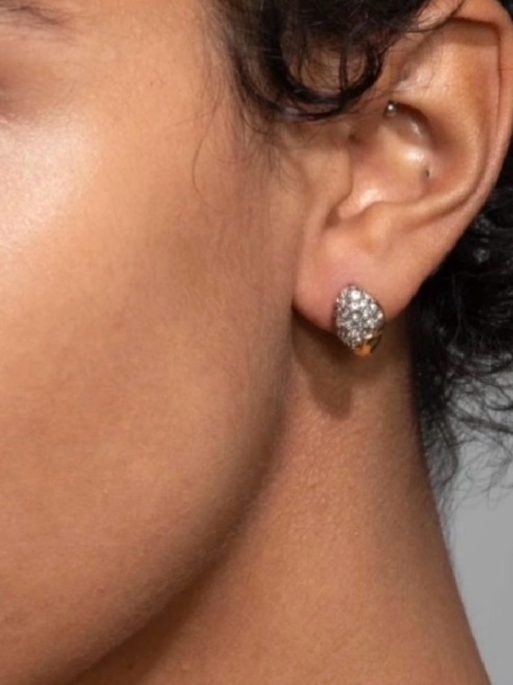 NEW Alexis Bittar Solanales Crystal Pebble Stud Earrings Gold Clear JN21 AU